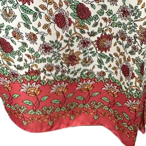 Max Studio Floral Print Cap Sleeve Asymmetrical Side Tie Blouse Woman's Size M - Picture 7 of 16